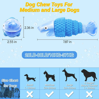 WinTour Tough Squeaky Dog Toys for Aggressive Chewers – Large Breeds