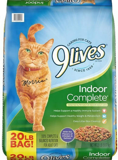 9Lives Indoor Complete Dry Cat Food, 20 lb. Bag