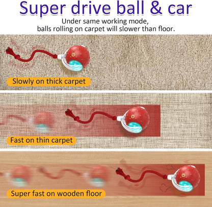 Interactive Chirping Cat Toy Ball for Indoor Cats – Fast Rolling & Motion Activated (Red)