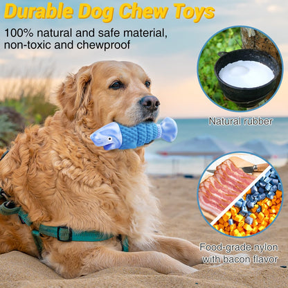 WinTour Tough Squeaky Dog Toys for Aggressive Chewers – Large Breeds