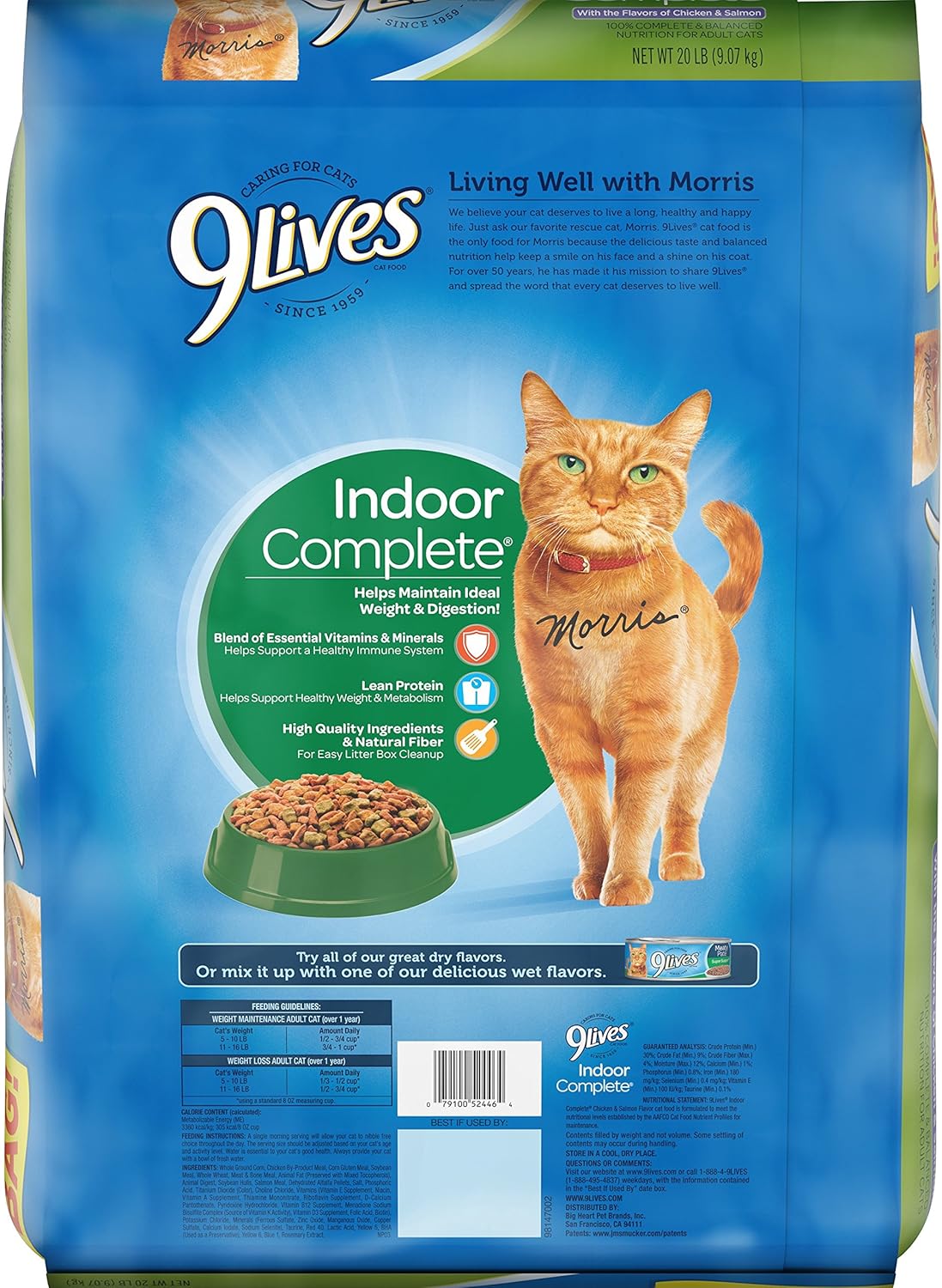 9Lives Indoor Complete Dry Cat Food, 20 lb. Bag